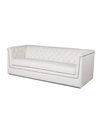 Nice Link - Helaire Tufted Leather Sofa in White
