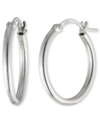 Lauren Ralph Lauren - Small Polished Hoop Earrings in Sterling Silver, 1"