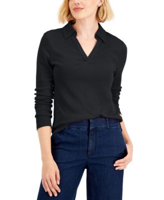 Charter Club - Petite Johnny Collar Top