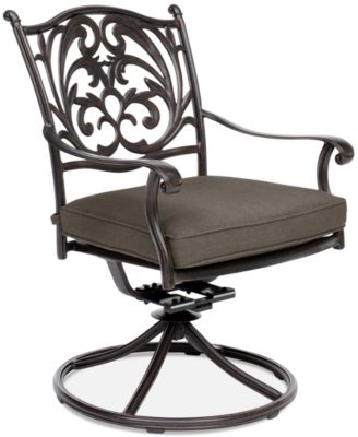 Agio - Set of 2 Chateau Aluminum Outdoor Dining Swivel Rockers with Outdoor Cushion, Created for Macy's