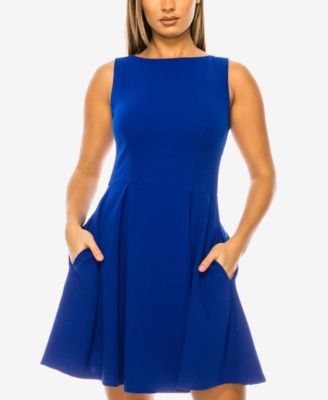 B Darlin - Juniors' Sleeveless Pleated A-Line Dress
