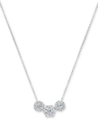 Macy's - Diamond Triple Circle Cluster 18" Statement Necklace (1 ct. t.w.)