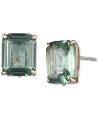 Lauren Ralph Lauren - Gold-Tone Color Crystal Square Stud Earrings