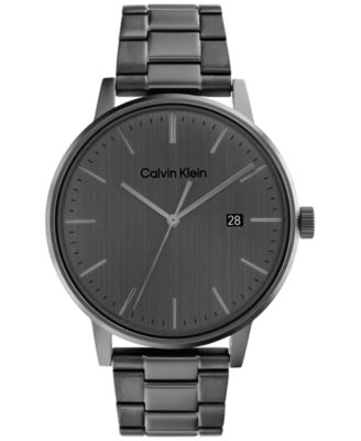 Calvin Klein - Men's Gray-Tone Stainless Steel Bracelet Watch 43mm