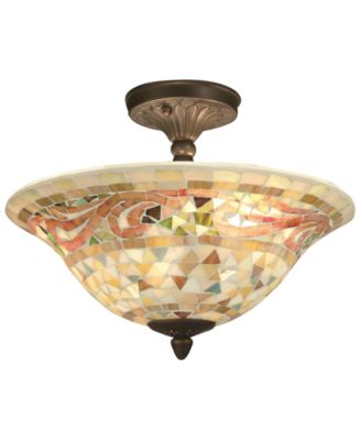 Dale Tiffany - Mosaic Art Glass Semi-Flush Ceiling Fixture