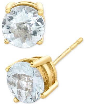 Macy's - Aquamarine Stud Earrings (1-1/2 ct. t.w.) in 14k Gold