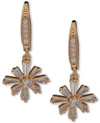 Anne Klein - Gold-Tone Cubic Zirconia Starburst Drop Earrings