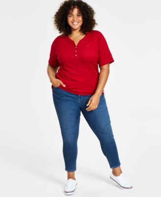 Tommy Hilfiger - Plus Size Henley Top & Waverly Skinny Jeans