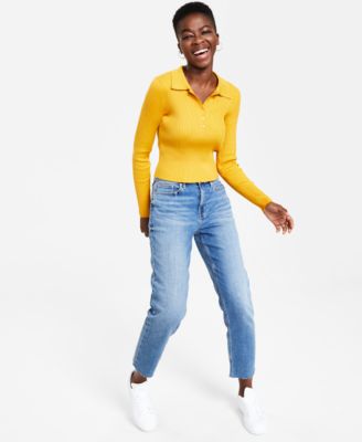 Calvin Klein Jeans - Women's Polo Shirt & Straight-Leg Jeans