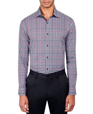 Society of Threads - Men's Slim-Fit Plaid Performance Dress Shirt