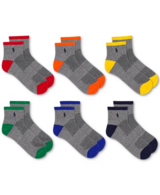 Polo Ralph Lauren - Men's 6-Pk. Performance Tipped Quarter Socks