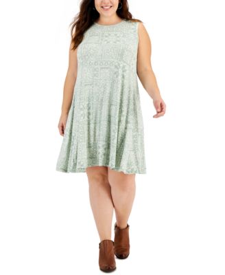 Style & Co - Plus Size Sleeveless Animal-Print Flip Flop Dress