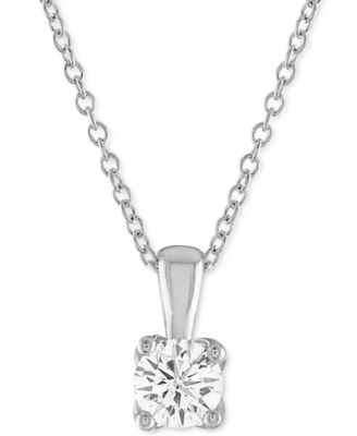 Alethea™ - Certified Diamond 18" Pendant Necklace (1/2 ct. t.w.) in 14k White Gold featuring diamonds with the De Beers Code of Origin