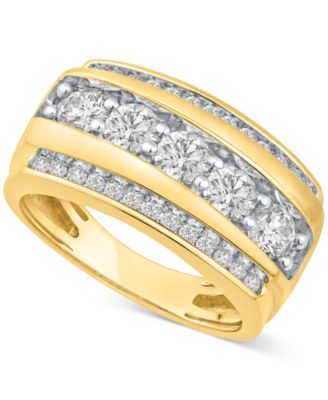Macy's - Men's Diamond Multirow Band (2 ct. t.w.) in 10k Gold
