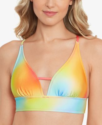 Salt + Cove - Juniors' Printed Front-Tab Bikini Top