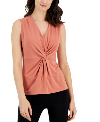 Alfani - Printed Knot-Front Top