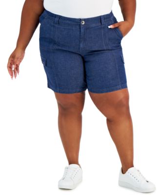 Style & Co - Plus Size Cargo Denim Shorts