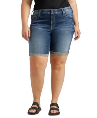 Silver Jeans Co. - Trendy Plus Size Elyse Mid-Rise Bermuda Shorts