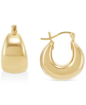 Macy's - Polished Graduated Chunky Oval Hoop Earrings in 14k Yellow Gold