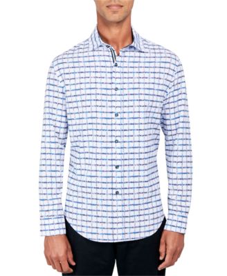 Society of Threads - Men's Regular-Fit Non-Iron Performance Stretch Floral Grid-Print Button-Down Shirt