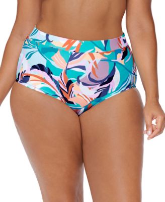 Raisins Curve - Plus Size Printed Korakia Island Keyhole-Back Swim Bottoms