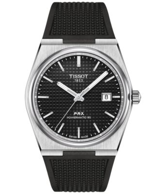 Tissot - Men's Swiss Automatic PRX Black Rubber Strap Watch 40mm