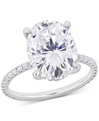 Macy's - Moissanite Oval Ring (4-7/8 ct. t.w.) in 10k White Gold