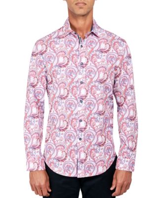 Society of Threads - Men's Regular-Fit Non-Iron Performance Stretch Paisley-Print Button-Down Shirt