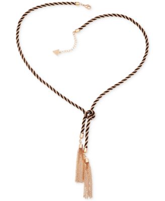 GUESS - Two-Tone Knotted Tassle Necklace