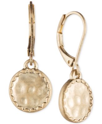 lonna & lilly - Gold-Tone Hammered Disc Drop Earrings