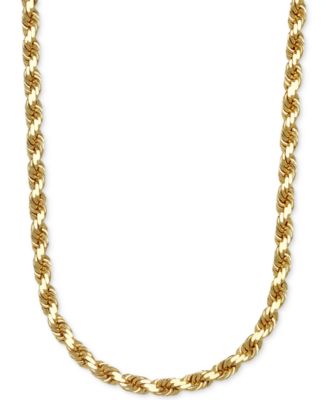 Italian Gold - Rope Link Chain Necklace Collection in 14k Gold