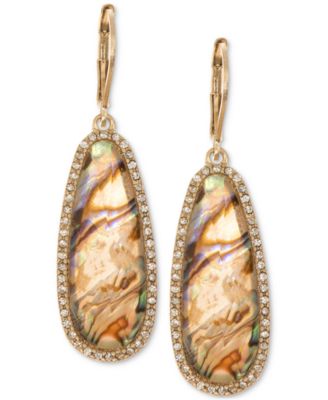 lonna & lilly - Gold-Tone Iridescent Stone Drop Earrings