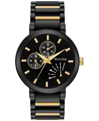 Bulova - Men's Dress Two-Tone Stainless Steel Bracelet Watch 45mm 98C124