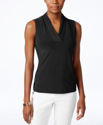 Anne Klein - Sleeveless Pleated Top