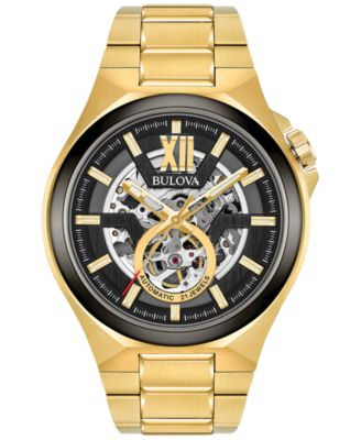 Bulova - Men's Automatic Gold-Tone Stainless Steel Bracelet Watch 46mm 98A178