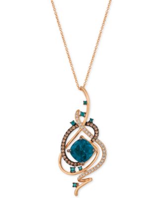 Le Vian - Deep Sea Blue Topaz™ (5-3/8 ct. t.w.) and Diamond (3/4 ct. t.w.) Pendant Necklace in 14k Rose Gold