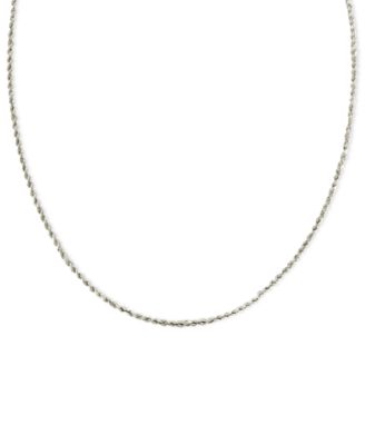 Macy's - 14k White Gold Necklace, 20" Seamless Rope