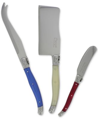 French Home - 3-Pc. Laguiole Cheese Set - Red, Blue & White