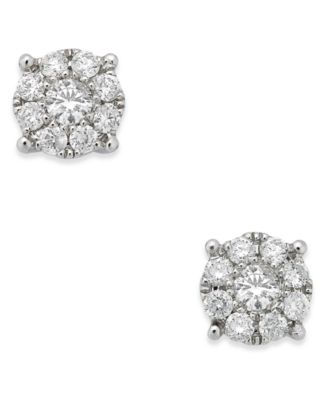 Macy's - Diamond Cluster Stud Earrings (1/4 ct. t.w.) in 14k White Gold
