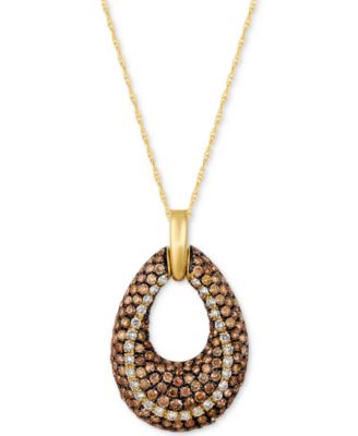 Le Vian - Diamond Open Teardrop Pendant Necklace (1-9/10 ct. t.w.) in 14k Gold