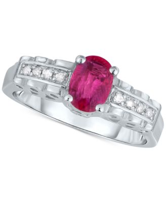 Macy's - Ruby (9/10 ct. t.w.) & Diamond Accent Ring in Sterling Silver