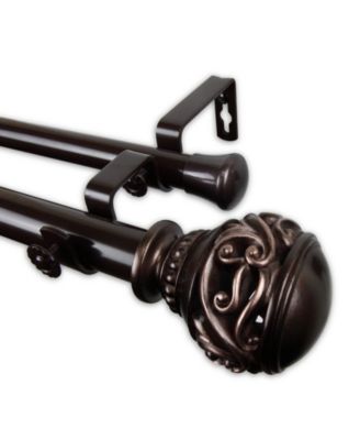 Rod Desyne - Isabella Double Curtain Rod 1" OD 48-84 inch - Bronze