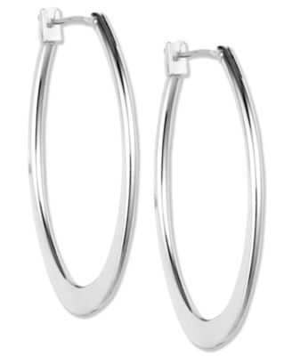 Anne Klein - Silver-Tone Large Oval Hoop Earrings