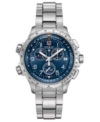 Hamilton - Men's Swiss Chronograph Khaki XWind Stainless Steel Bracelet Watch 46mm