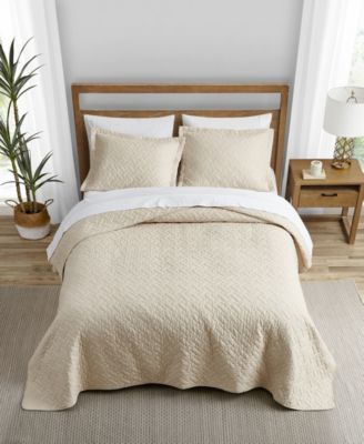 Tommy Bahama Home - Tommy Bahama Solid Dune Reversible 3-Piece Full/Queen Quilt Set