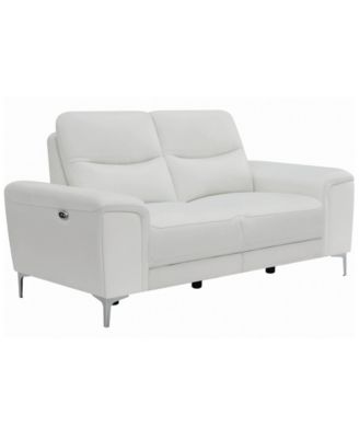 Macy's - Largo Upholstered Power Loveseat White