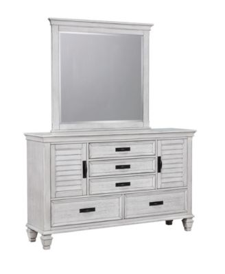 Macy's - Franco 5-drawer Dresser with 2 Louvered Doors Antique White