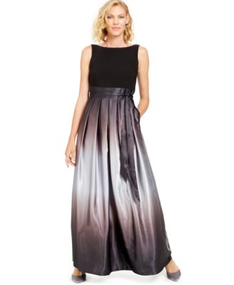 SL Fashions - Ombr&eacute; Satin Bow Sash Gown
