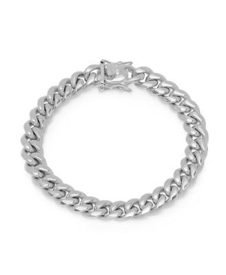 STEELTIME - Men's Stainless Steel Miami Cuban Chain Link Style Bracelet with 10mm Box Clasp from