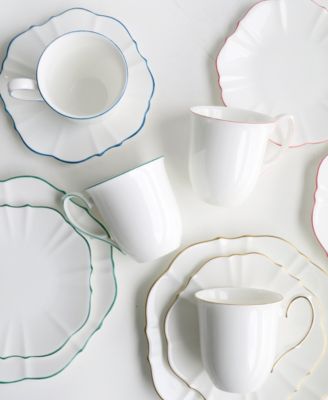 Twig New York - Amelie Forest Green Rim 6.5" Bread Plate